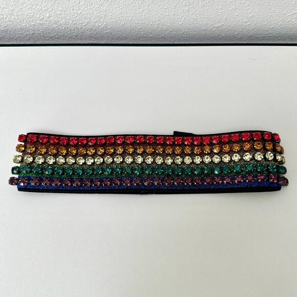 Gucci Multicolor Rhinestone Rainbow Stretch Headband main image 7